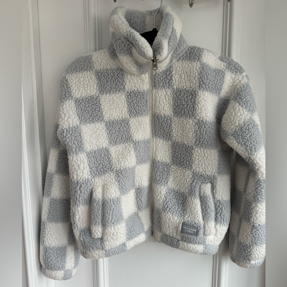 Abercrombie Sherpa Checkered Mockneck jacket - Size 11/12 EUC - Picture 2 of 6